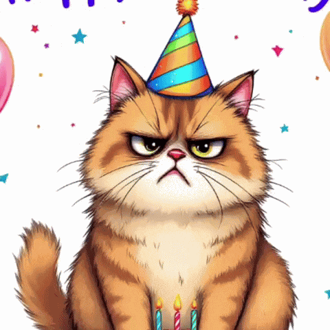 Happy Birthday Birthday Cat GIF