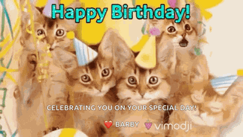 Happy Birthday Cats GIF