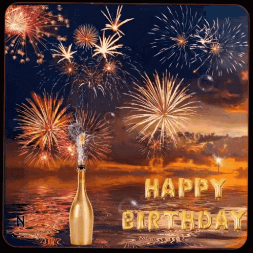 Happy Birthday Fireworks GIF