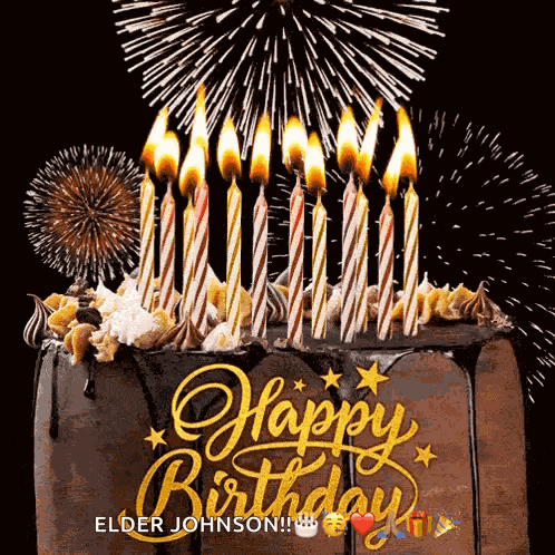 Happy Birthday Fireworks Happy Birthday Cake GIF