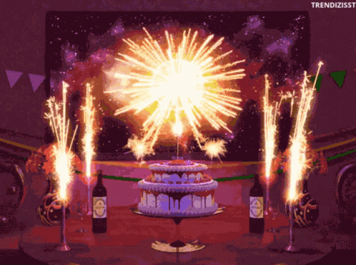 Happy Birthday Fireworks GIF