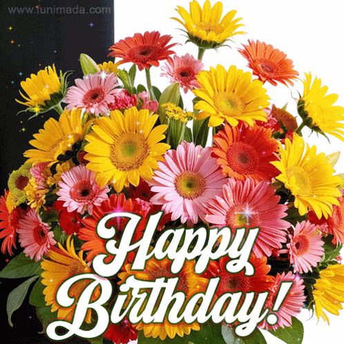 Happy Birthday Flowers GIF