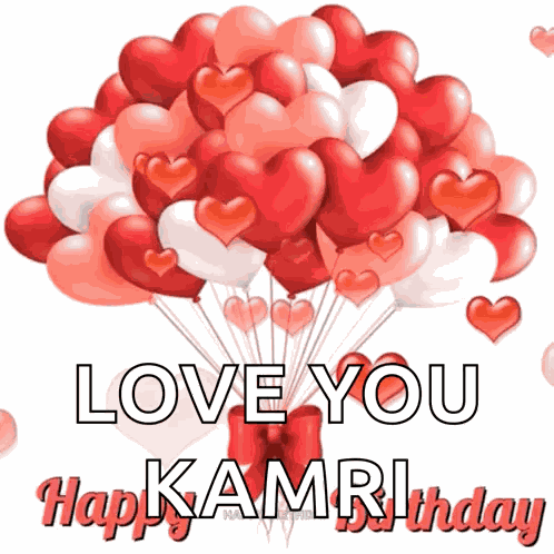 Happy Birthday Heart Baloons GIF