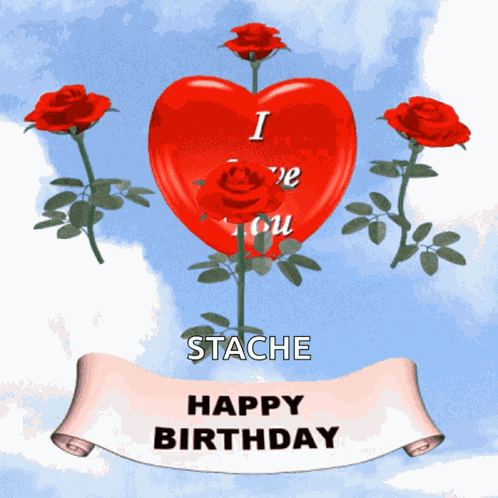 Happy Birthday I Love You Birthday Red Roses GIF