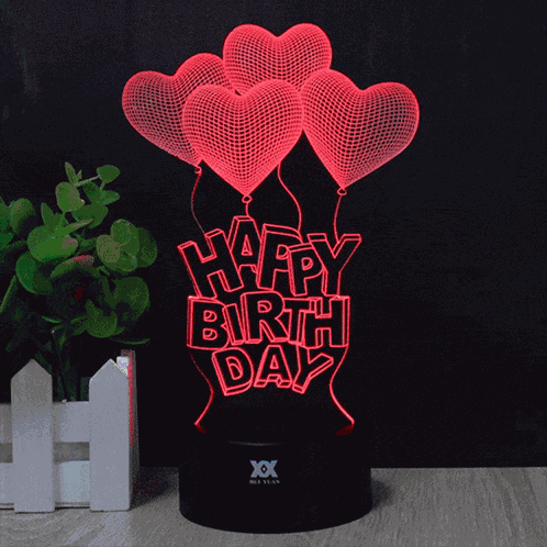 Happy Birthday Love Lamp GIF