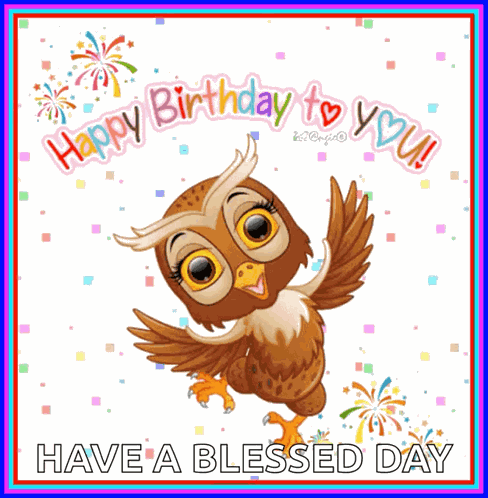 Happy Birthday Owl GIF