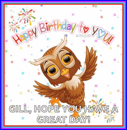 Happy Birthday Owl GIF
