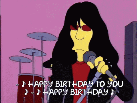 Happy Birthday Ramones Simpons GIF