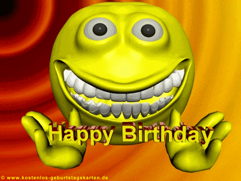 Happy Birthday Smiley Face GIF