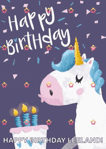 Happy Birthday Unicorn GIF