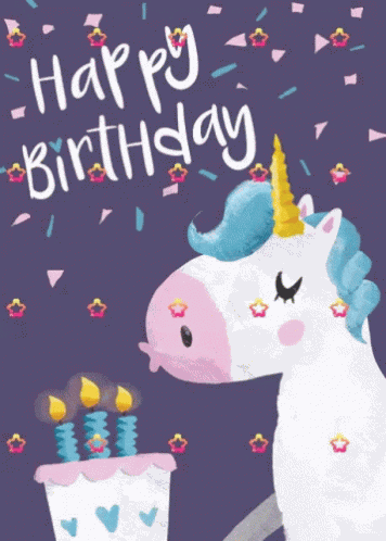 Happy Birthday Unicorn GIF