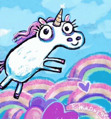 Happy Birthday Unicorn Rainbows GIF