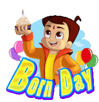 Happy Born Day Chhota Bheem Sticker