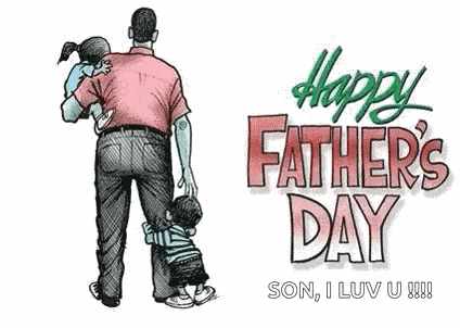Happy Fathers Day Father And Children GIF