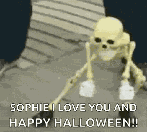 Happy Halloween Skeleton Dancing GIF