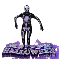 Happy Halloween Skeleton Sticker