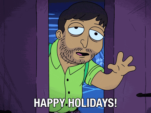 Happy Holidays Smiling Friends GIF