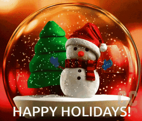 Happy Holidays Snowman GIF