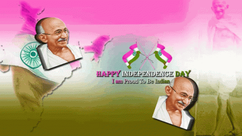 Happy Independence Day Mahatma Gandhi GIF