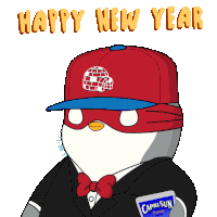 Happy New Year 2024 Penguin Sticker