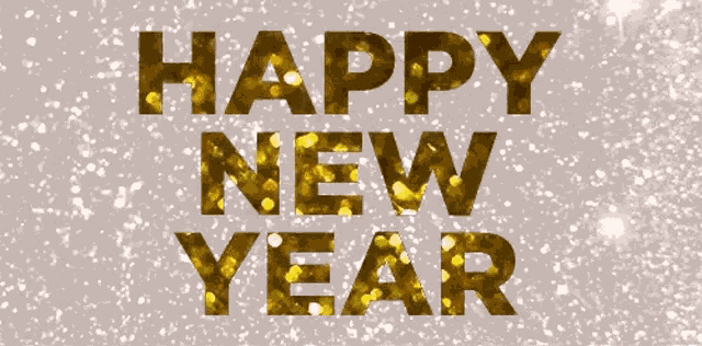 Happy New Year Gold Glitter GIF