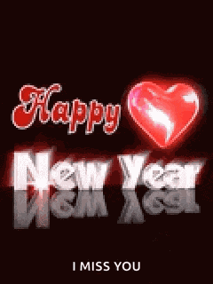 Happy New Year Hearts GIF