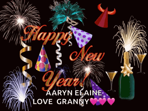 Happy New Year Party Hats GIF