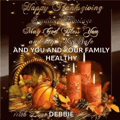 Happy Thanksgiving Sending Blessings GIF