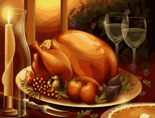 Happy Thanksgiving Turkey Dinner GIF