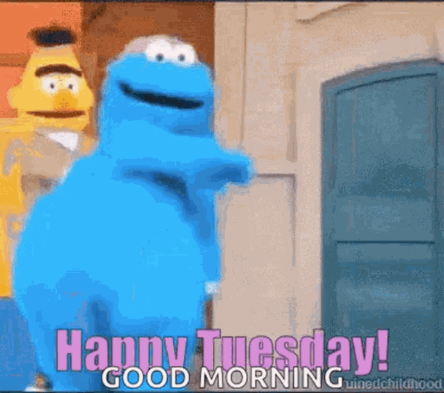 Happy Tuesday Cookie Monster Dance GIF