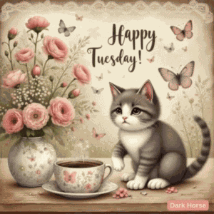 Happy Tuesday Kitten GIF