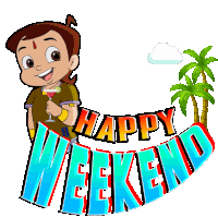 Happy Weekend Chhota Bheem Sticker