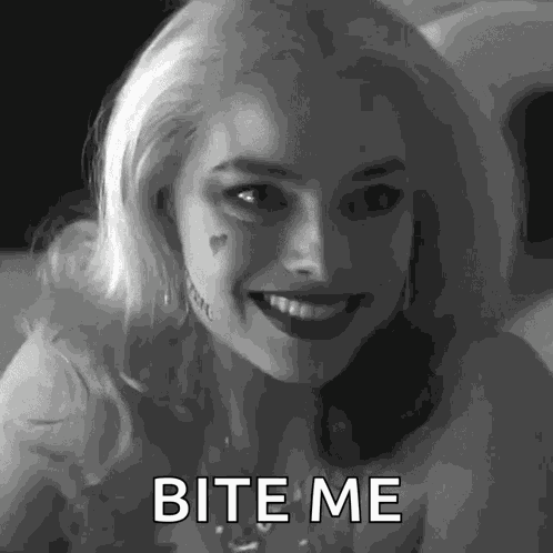 Harley Quinn Bite Me GIF