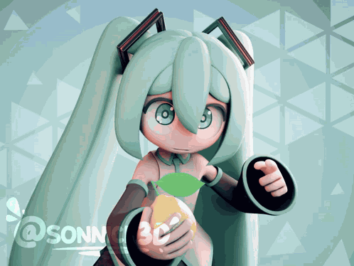 Hatsune Miku Eating Lemon GIF