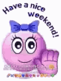 Have A Nice Weekend Emoji Girl GIF
