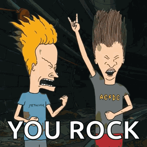 Headbanging Beavis GIF