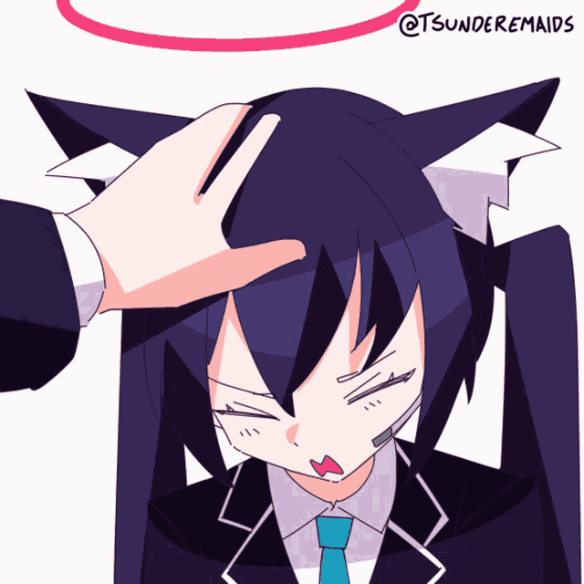 Headpat Anime Kuromi Serika GIF