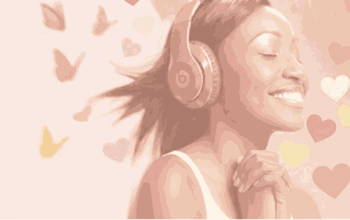 Headphone Girl Enjoying Music Headphones GIF
