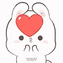 Heart Bunny Kiss GIF