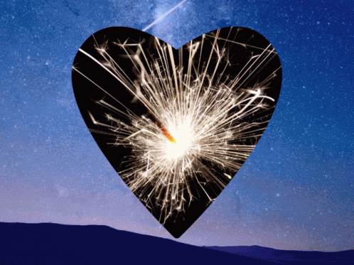 Heart Fireworks GIF