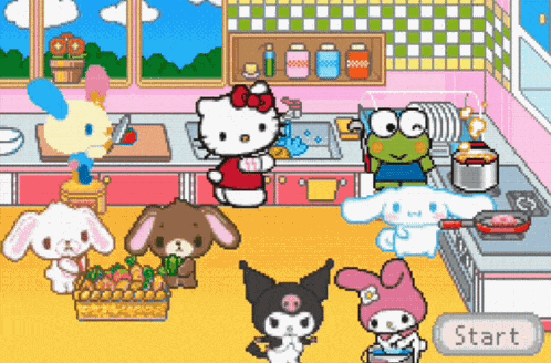 Hello Kitty Party Cooking GIF