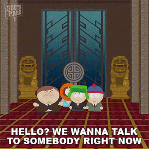 Hello We Wanna Talk To Somebody Right Now Stan Marsh GIF