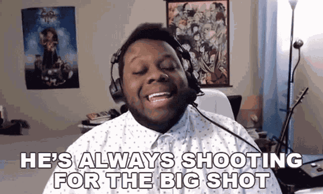 Hes Always Shooting For The Big Shot Finchcaster GIF