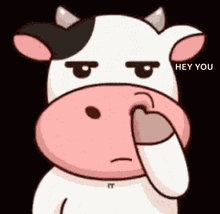 Hi Cow Finger In Nose GIF
