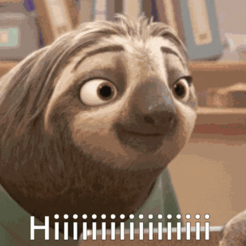 Hi Sloth GIF