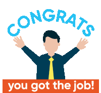 Hired New Job Sticker