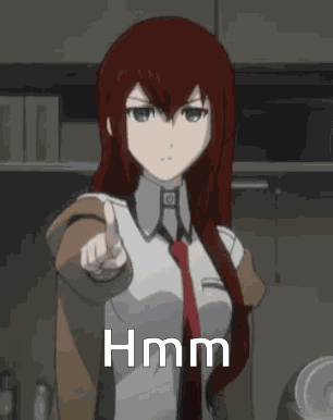 Hmm Makise Kurisu GIF