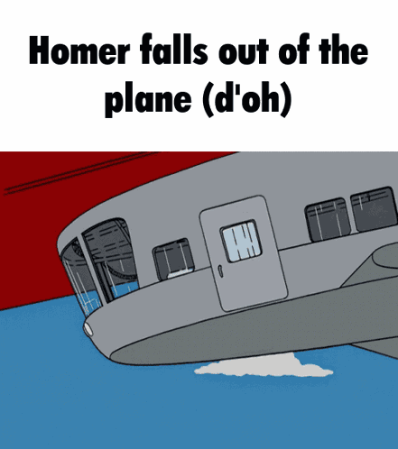 Homer Falls Out Of The Plane D'Oh Homer Simpson GIF