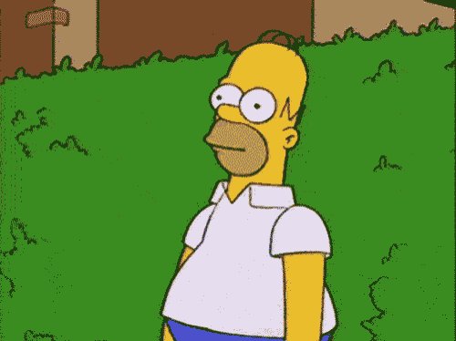 Homer Hiding In The Bushes GIF