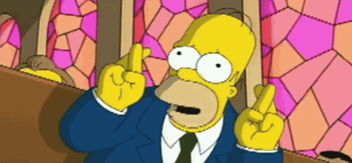 Homer Simpson Fingers Crossed GIF